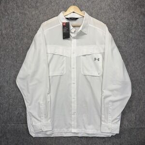 Under Armour Tide Chaser Shirt Men's XXL White Long Sleeve Fishing New